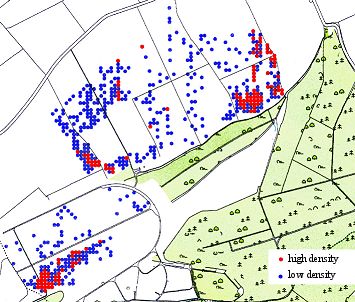 distribution of slag finds at Wakerley
